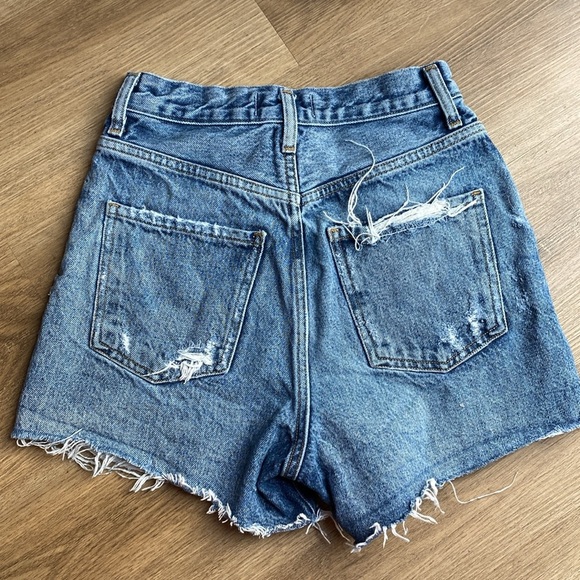 Agolde Dee Ultra High Rise Denim Distressed Blue Jean Shorts size 23 - Picture 3 of 16